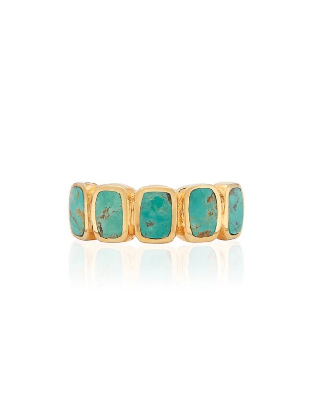 Anna Beck Turquoise Multi-Cushion Ring 18K Gold Plated - Picture 2 of 7